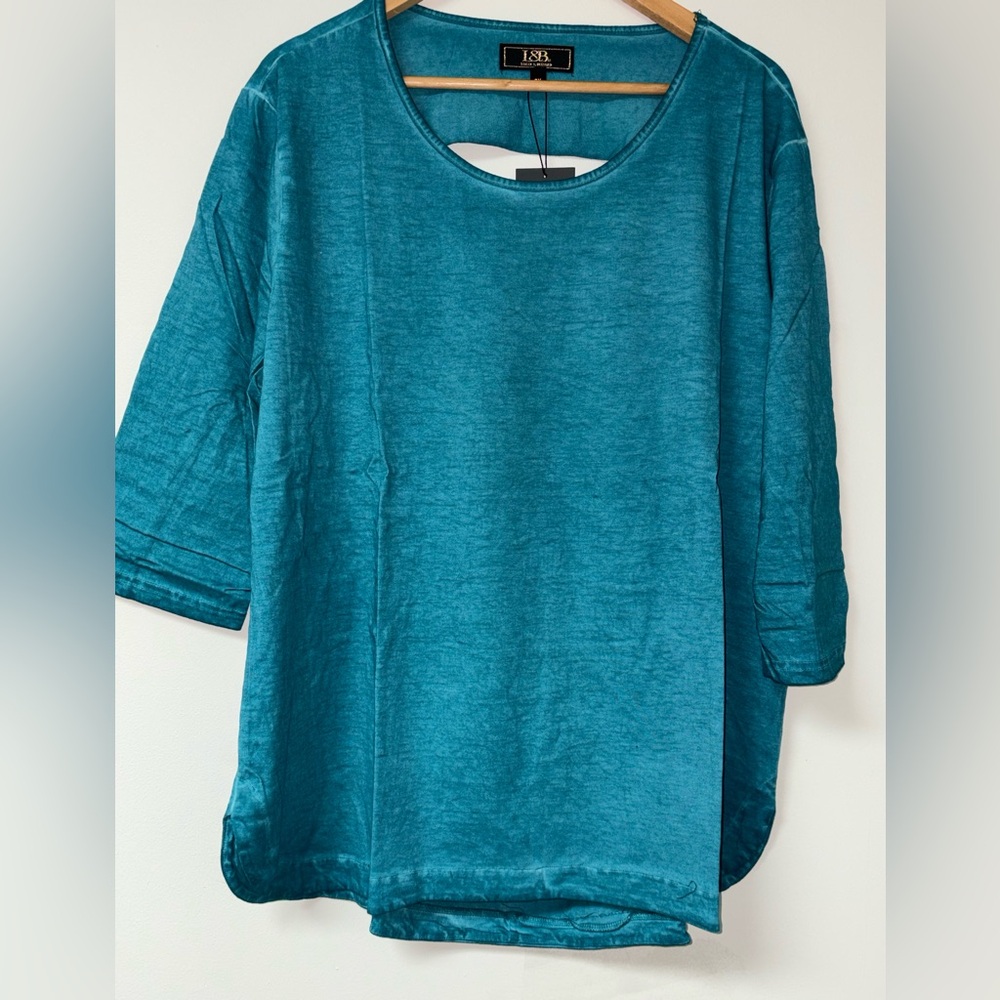 L&B Teal 3/4 Sleeve Women's Top